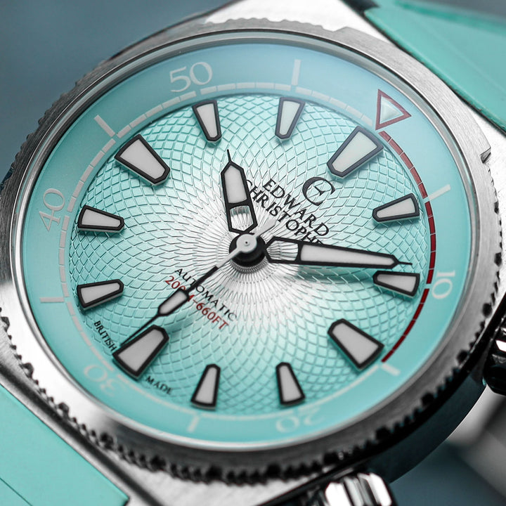 Edward Christopher custom mechanical watch – Manta model in sky blue