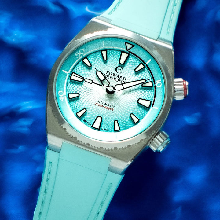 Edward Christopher custom mechanical watch – Manta model in sky blue