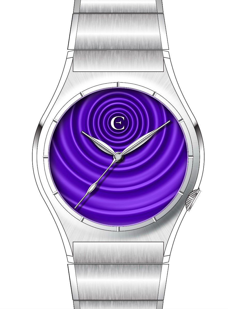 Edward Christopher custom mechanical watch - Ripple model in imperial violet