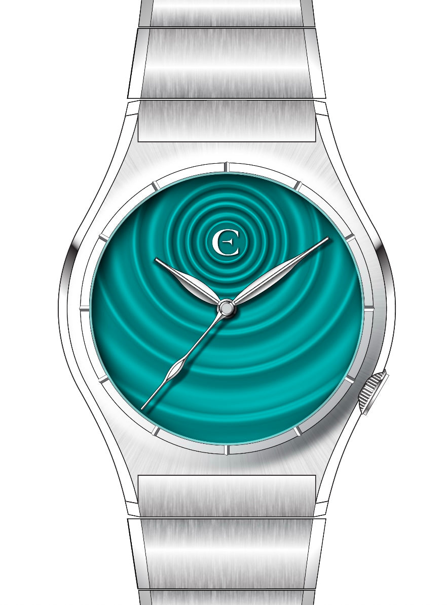 Edward Christopher custom mechanical watch - Ripple model in tropical green