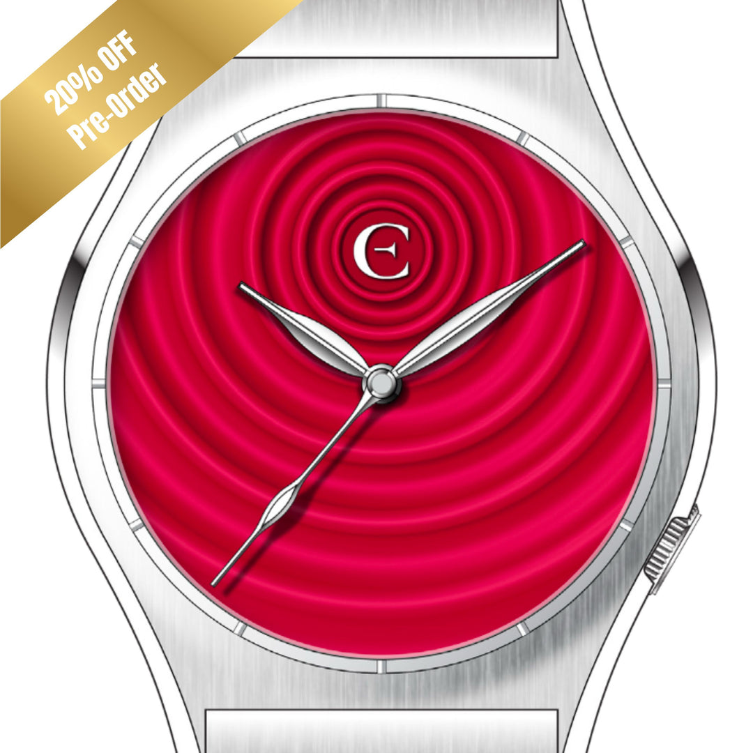A Rippled Dress Watch - Candy Red
